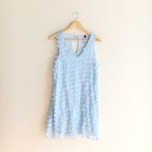 light blue chiffon 3D flower dress